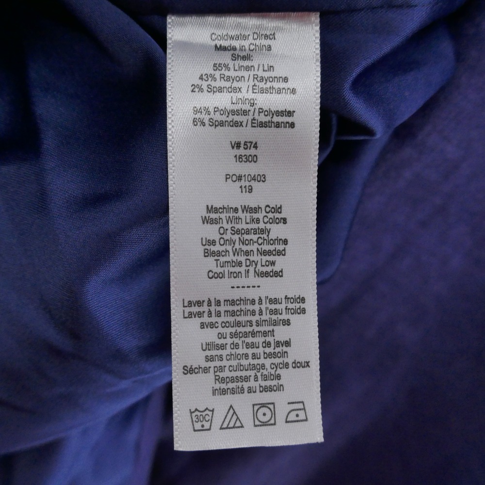 Coldwater Creek India Ink Purple 3/4 Sleeve Linen Blend Blazer Jacket 22W NEW - Picture 10 of 11